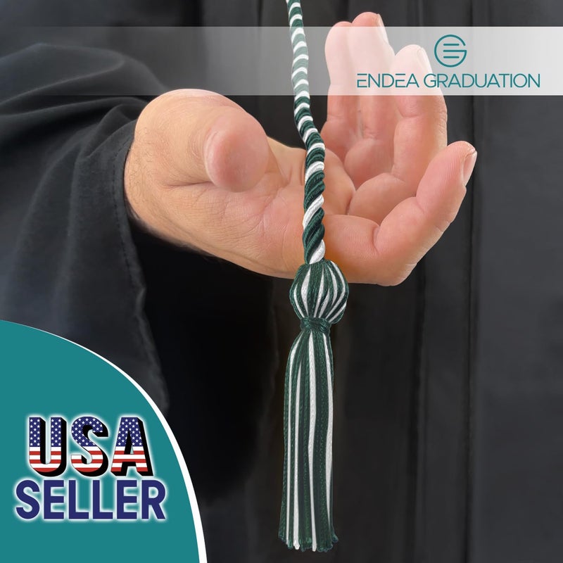 Endea Graduation Single Honor Cord Two-Color (Forest Green/White) - Image 2